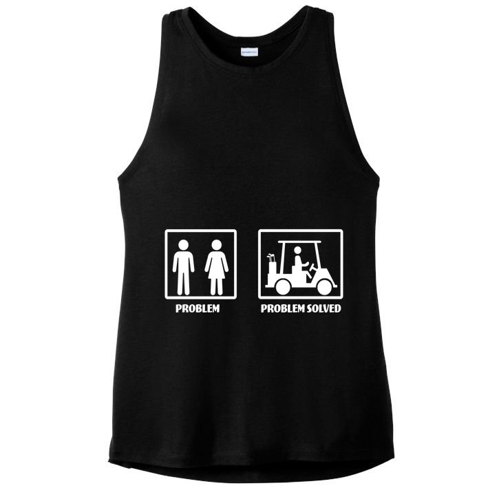 Problem Solved Golf Wife Funny Ladies PosiCharge Tri-Blend Wicking Tank