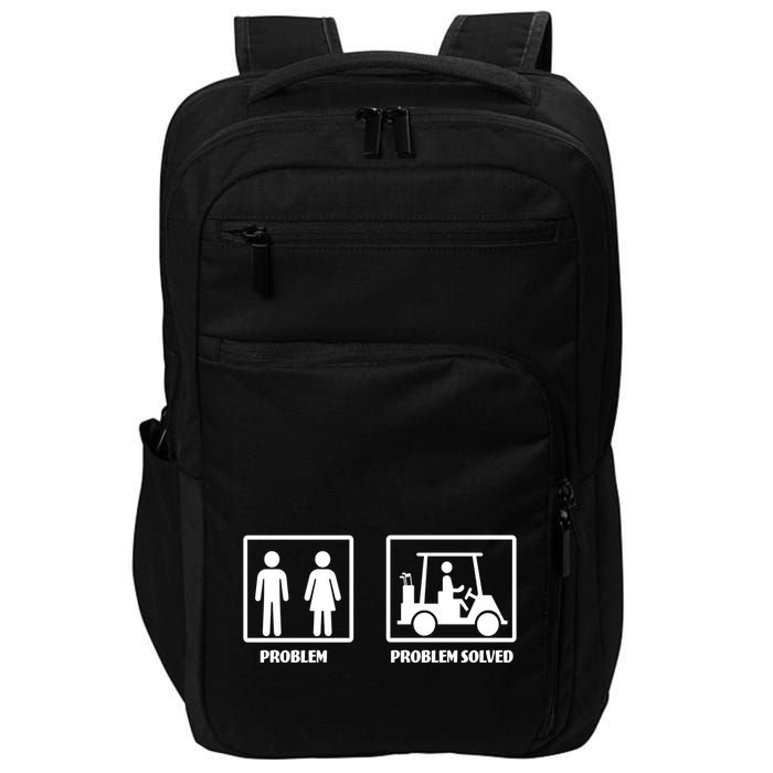 Problem Solved Golf Wife Funny Impact Tech Backpack