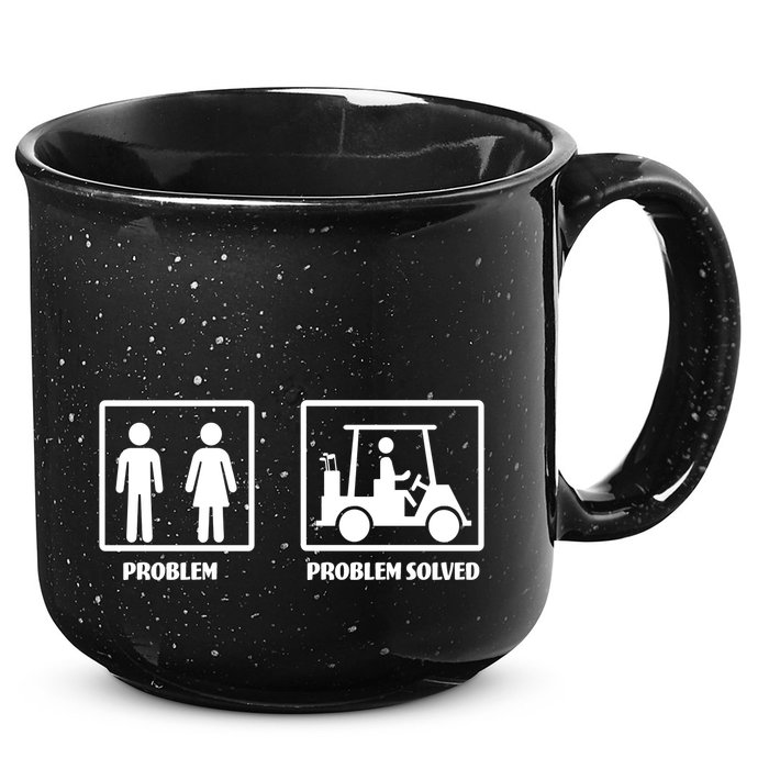 Problem Solved Golf Wife Funny 15oz Campfire Ceramic Mug