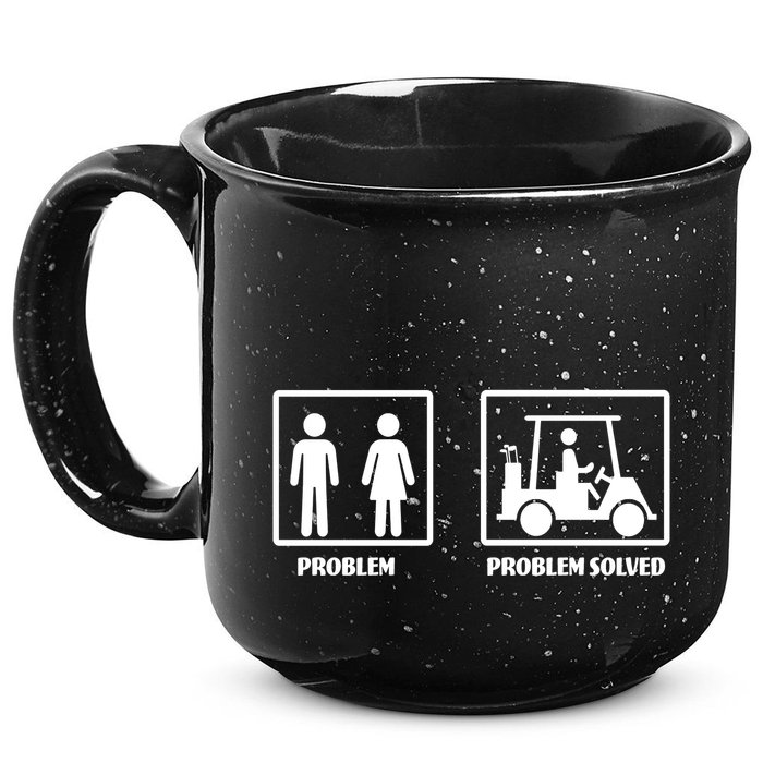 Problem Solved Golf Wife Funny 15oz Campfire Ceramic Mug
