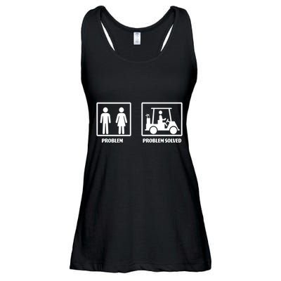 Problem Solved Golf Wife Funny Ladies Essential Flowy Tank