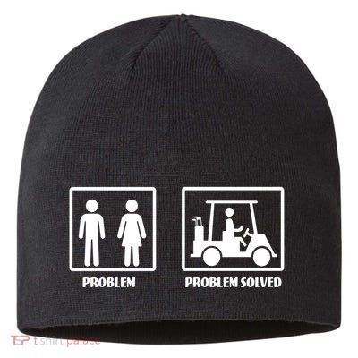 Problem Solved Golf Wife Funny Sustainable Beanie