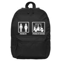 Problem Solved Golf Wife Funny 16 in Basic Backpack