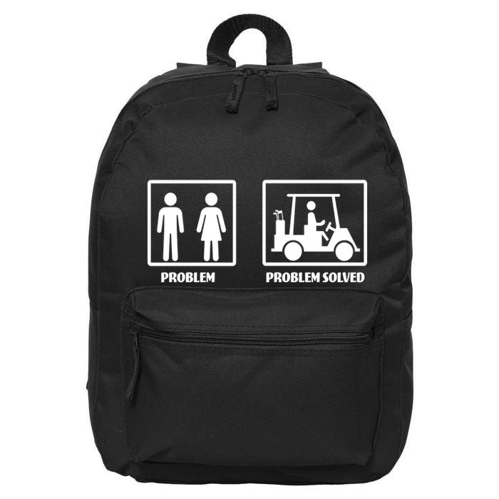 Problem Solved Golf Wife Funny 16 in Basic Backpack