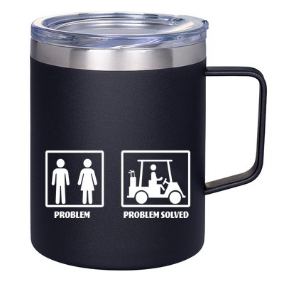 Problem Solved Golf Wife Funny 12oz Stainless Steel Coffee Mug