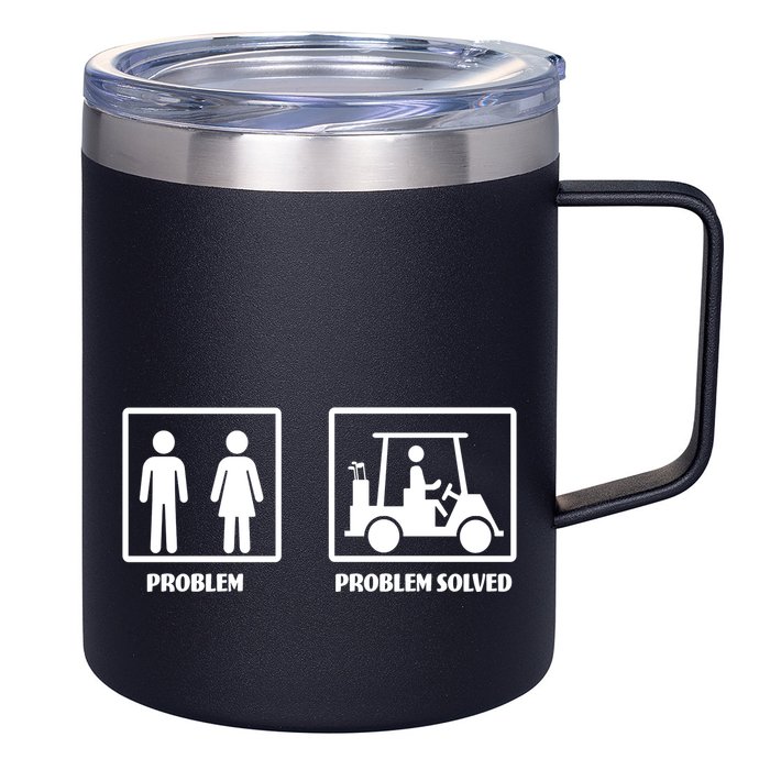 Problem Solved Golf Wife Funny 12oz Stainless Steel Coffee Mug
