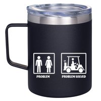 Problem Solved Golf Wife Funny 12oz Stainless Steel Coffee Mug