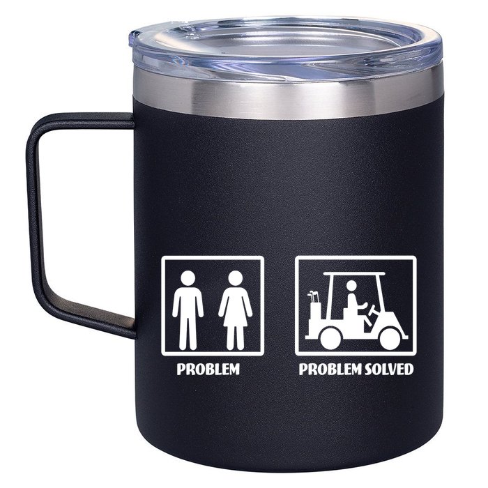 Problem Solved Golf Wife Funny 12oz Stainless Steel Coffee Mug