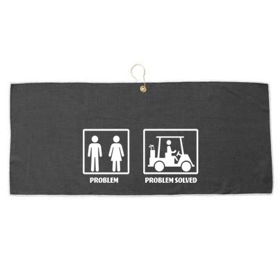 Problem Solved Golf Wife Funny Large Microfiber Waffle Golf Towel