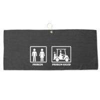 Problem Solved Golf Wife Funny Large Microfiber Waffle Golf Towel