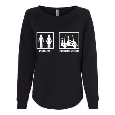 Problem Solved Golf Wife Funny Womens California Wash Sweatshirt