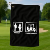 Problem Solved Golf Wife Funny Golf Towel