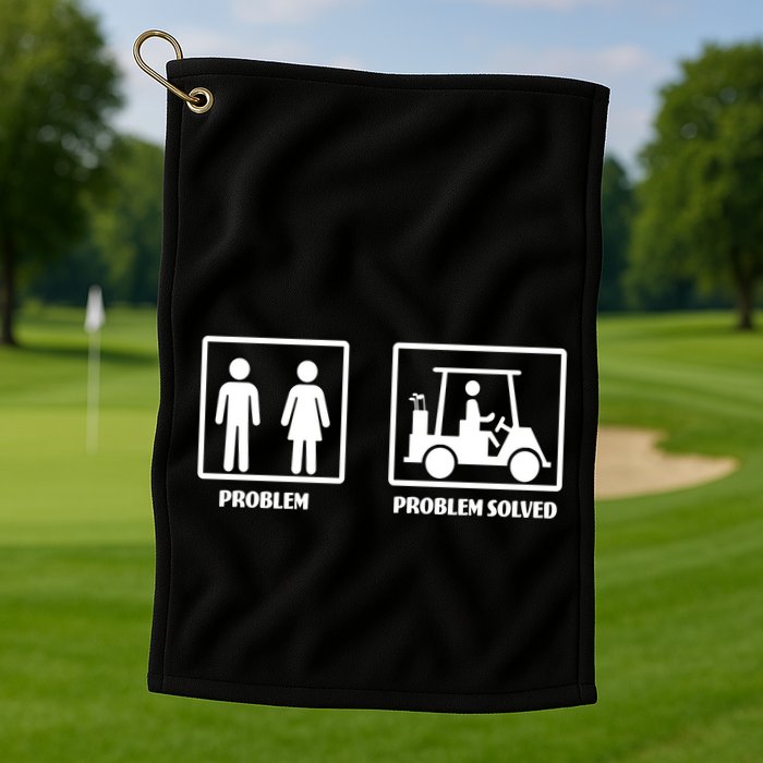 Problem Solved Golf Wife Funny Golf Towel
