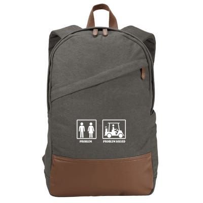 Problem Solved Golf Wife Funny Cotton Canvas Backpack