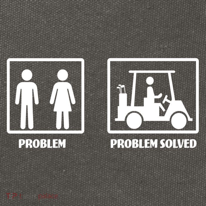 Problem Solved Golf Wife Funny Cotton Canvas Backpack