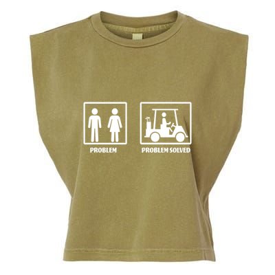 Problem Solved Golf Wife Funny Garment-Dyed Women's Muscle Tee