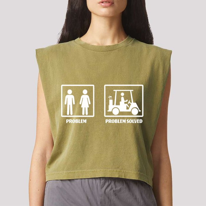 Problem Solved Golf Wife Funny Garment-Dyed Women's Muscle Tee