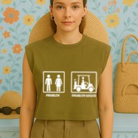 Problem Solved Golf Wife Funny Garment-Dyed Women's Muscle Tee