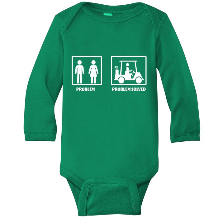 Problem Solved Golf Wife Funny Baby Long Sleeve Bodysuit