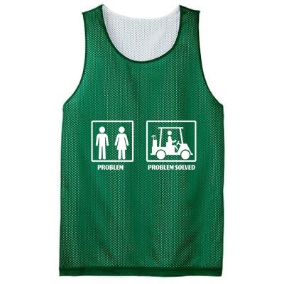 Problem Solved Golf Wife Funny Mesh Reversible Basketball Jersey Tank