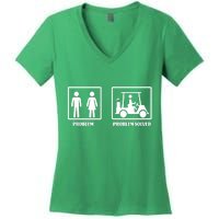 Problem Solved Golf Wife Funny Women's V-Neck T-Shirt