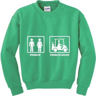 Problem Solved Golf Wife Funny Kids Sweatshirt