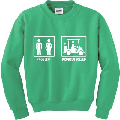 Problem Solved Golf Wife Funny Kids Sweatshirt