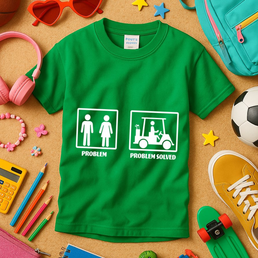Problem Solved Golf Wife Funny Kids T-Shirt