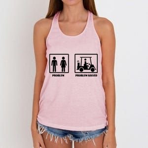 Problem Solved Golf Wife Funny Women's Knotted Racerback Tank