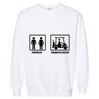 Problem Solved Golf Wife Funny Garment-Dyed Sweatshirt