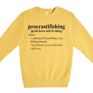 Procrastifishing Definition Premium Crewneck Sweatshirt