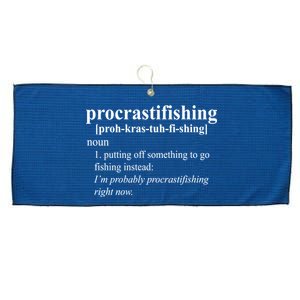 Procrastifishing Definition Large Microfiber Waffle Golf Towel