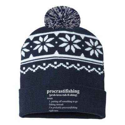 Procrastifishing Definition USA-Made Snowflake Beanie