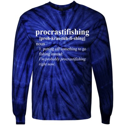 Procrastifishing Definition Tie-Dye Long Sleeve Shirt