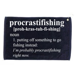 Procrastifishing Definition Grommeted Golf Towel