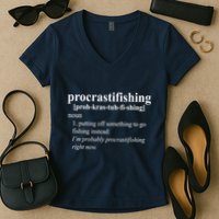Procrastifishing Definition Women's V-Neck T-Shirt