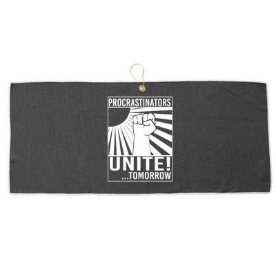 Procrastinators Unite Tomorrow Large Microfiber Waffle Golf Towel