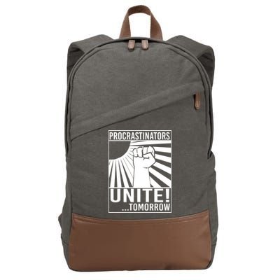 Procrastinators Unite Tomorrow Cotton Canvas Backpack