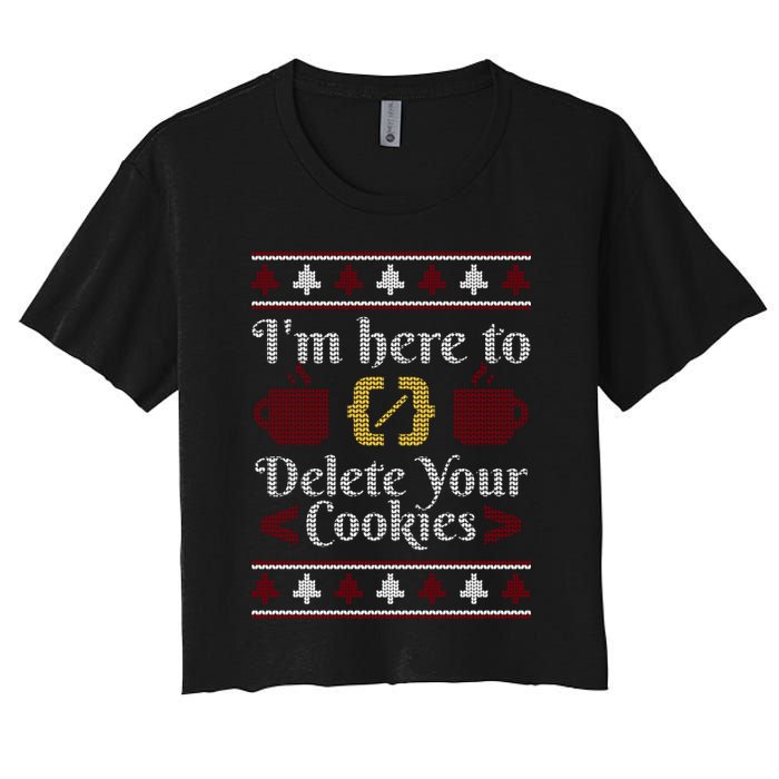 Programmer Ugly Christmas Sweater Crop Top