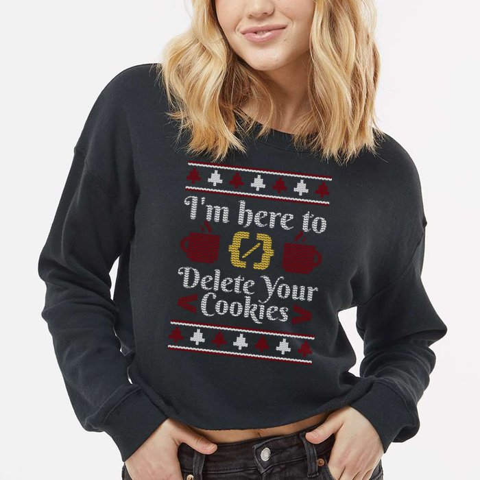 Programmer Ugly Christmas Sweater Cropped Pullover Crew
