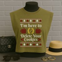 Programmer Ugly Christmas Sweater Garment-Dyed Women's Muscle Tee