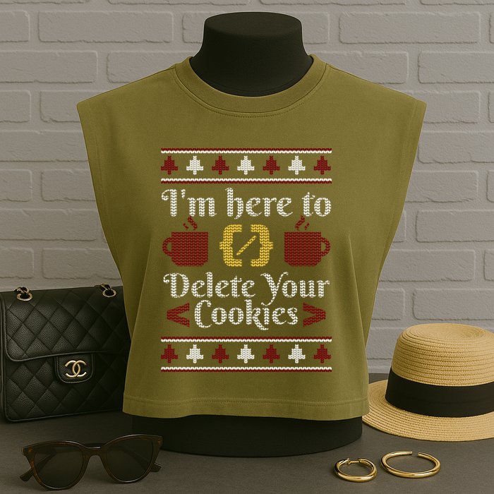 Programmer Ugly Christmas Sweater Garment-Dyed Women's Muscle Tee