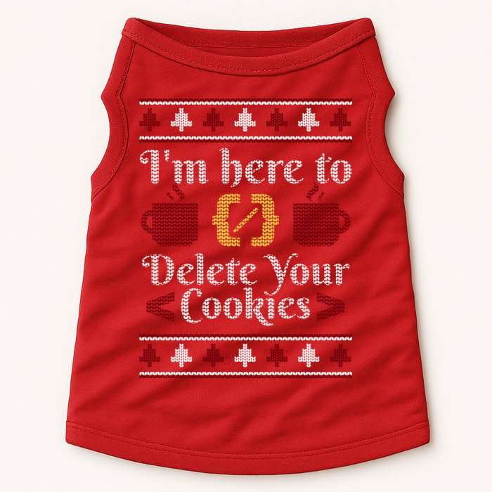 Programmer Ugly Christmas Sweater Doggie Tank