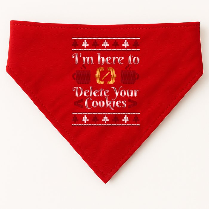 Programmer Ugly Christmas Sweater USA-Made Doggie Bandana
