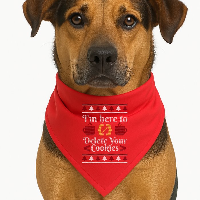 Programmer Ugly Christmas Sweater USA-Made Doggie Bandana