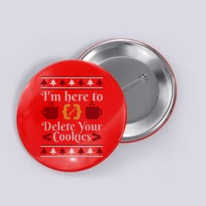 Programmer Ugly Christmas Sweater Button