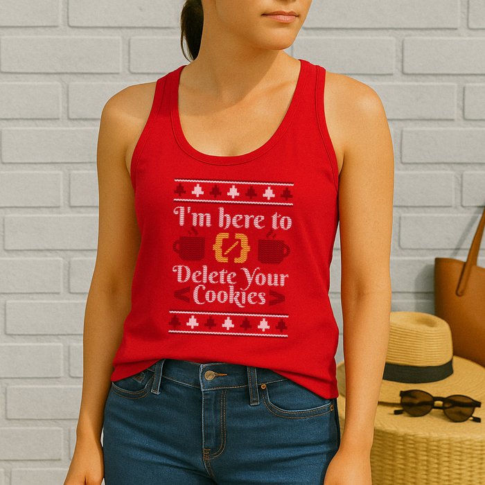 Programmer Ugly Christmas Sweater Womens Tank Top