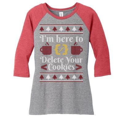 Programmer Ugly Christmas Sweater Women's Tri-Blend 3/4-Sleeve Raglan Shirt