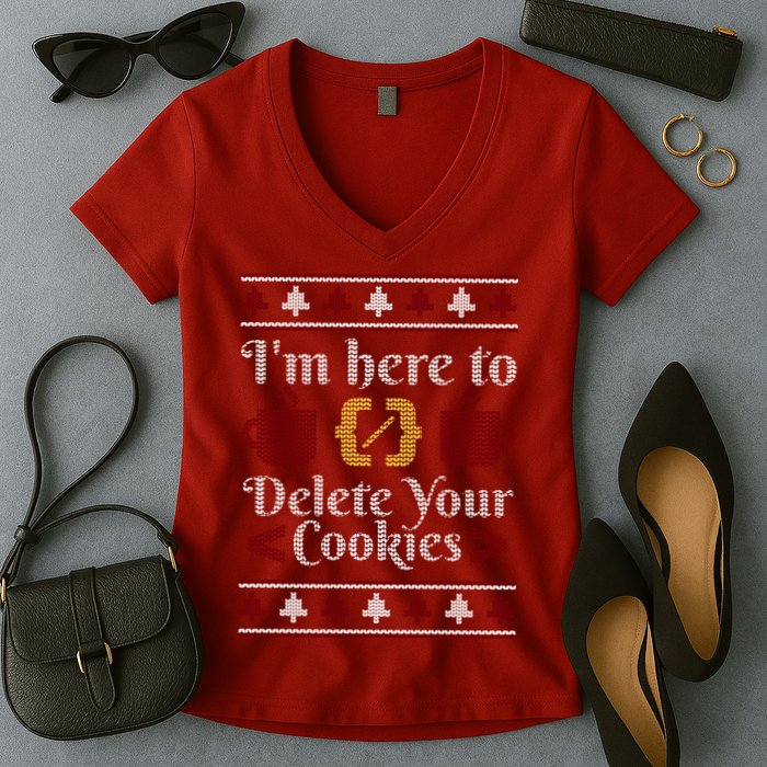 Programmer Ugly Christmas Sweater Women's V-Neck T-Shirt