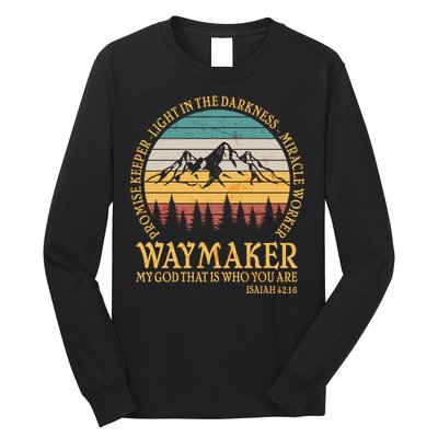 Promise Keeper Waymaker Isaiah Forest Mountains Long Sleeve Shirt
